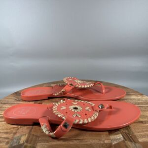 Jack Rogers Georgica Jelly Flip Flop Thong Sandals Womens Sz 7 Pink